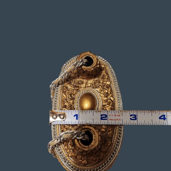 Handcrafted Philippines Gold & Silver Beaded Chain Purse - Picture 2 of 13